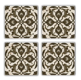 Hermia Set de 4 Alfombrillas de Cristal de Piedra Natural Multicolor